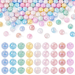 (52) Непрозрачная лаванда 135шт. 9 цвета гальванизированные стеклянные бусины, устойчивые к потускнению, нити, имитация драгоценных камней, круглые, с покрытием AB цвета, граненые, два тона, разноцветные, 7 мм, отверстие : 1~1.2 мм, 15 шт / цвет