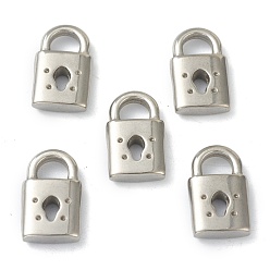 Stainless Steel Color Tarnish Resistant 304 Stainless Steel Pendant Rhinestone Settings, Lock, Stainless Steel Color, Fit for 0.8mm Rhinestone, 16x10x3.5mm, Hole: 4x5mm, Inner Diameter: 4x3.5mm