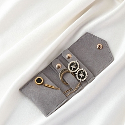 Светло-серый Бархатные мешочки для украшений с клапанами, складной конверт для сережек, Браслеты, ожерелья упаковка, светло-серый, 5.3x6x2 см