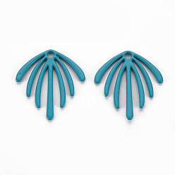 чирок Акриловые подвески краскораспылительные, без кадмия и без свинца, фанатские прелести, зелено-синие, 22x20x1.5 мм, отверстие : 1.8 мм