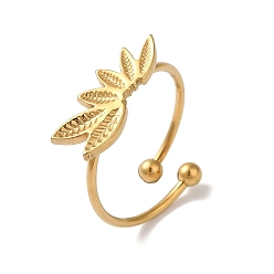 Золотой Ионное покрытие (IP) 304 открытые манжеты из нержавеющей стали для женщин, золотые, 7x17 мм