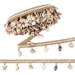 Цвет Древесины 6ярдов мешковинной ленты, с амулетом из смолы и железной фурнитурой, кружевной отделкой, аксессуары для одежды, деревесиные, 1-3/8~1-3/4 дюйм (35~43 мм)