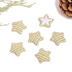 Бледно-Золотистый Кнопка прикрытия, тканевые кабошоны, звезда, бледно золотарник, 21 мм