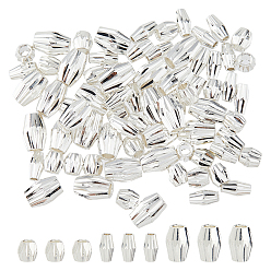 Посеребрённый 75 шт 3 стили латунные бусины, долговечный, двухконусные, 925 серебро покрытием, 4~6x2.5~5 мм, отверстие : 1.5~2 мм, 25 шт / стиль