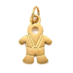 Настоящее золото 18K Мальчик 304 подвески из нержавеющей стали, с целью перехода в кольце, ионное покрытие (ip), реальный 18 k позолоченный, 20.5x13.5x1.5 мм, отверстие : 5 мм