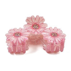 Pink Пластиковые заколки-крабики из имитации уксусной кислоты для густых волос у женщин, цветок, розовые, 44x87x40 мм