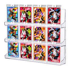 Прозрачный 3 Многоярусные акриловые настенные подставки для демонстрации игрушечных автомобилей, с наклейками, прямоугольные, прозрачные, 4.6x35x28 см