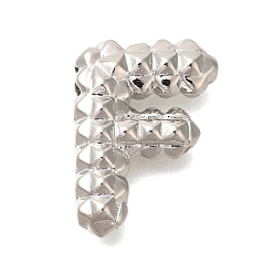 Letter F Стойки покрытие, Латунные подвески, без кадмия и без свинца, подвески с буквой az~z, Буква F, 20x14.5x5 мм, отверстие : 2.5x3 мм