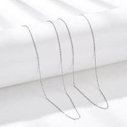 Нержавеющая Сталь Цвет 1мм 304 ожерелья из нержавеющей стали с цепочкой, не тускнеет, цвет нержавеющей стали, 17.20 дюйм (43.7 см)