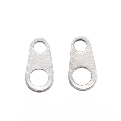 Stainless Steel Color Tarnish Resistant 304 Stainless Steel Chain Tabs, Chain Extender Connectors, Teardrop, Stainless Steel Color, 6x3mm, Hole: 1~2mm