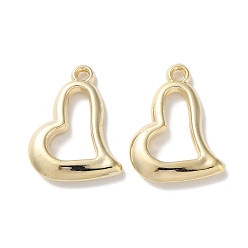 Золотой Пластмассовые подвески ccb, сердце прелести, золотые, 22x17x3.5 мм, отверстие : 1.8 мм