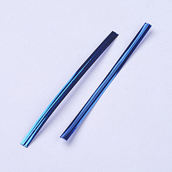 Blue Plastic Wire Twist Ties, with Iron Core, Bread Candy Bag Ties, Blue, 79x3.8x0.3mm, about 720pcs/bag