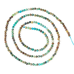 Natural Turquoise 1 Strand Natural Turquoise Beads Strands, Faceted, Round, 2mm, Hole: 0.5mm, about 208~210pcs/strand, 38~39cm