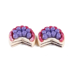 Purple Opaque Resin Imitation Food Decoden Cabochons, Fruit Cake, Purple, 16x20.5x10.5mm
