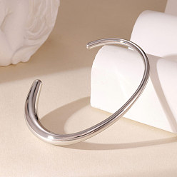 Нержавеющая Сталь Цвет 304 женские браслеты-манжеты из нержавеющей стали, цвет нержавеющей стали, внутренний диаметр: 2.42x1.99 дюйм (6.15x5.05 см)