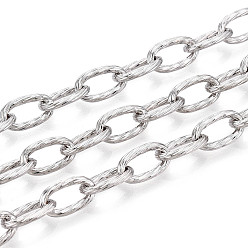 Платина Латунные кабельные цепи, несварные, с катушкой, платина, 11.5x6.5x1.5 мм, около 32.81 футов (10 м) / рулон