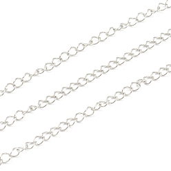 Нержавеющая Сталь Цвет Устойчивая к потускнению 304 цепь из нержавеющей стали, пайки, с катушкой, цвет нержавеющей стали, 4x3x0.5 мм, 82 футов (25 м) / рулон