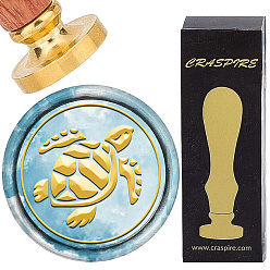 Turtle Латунные восковые печати с деревянной ручкой, для diy scrapbooking, черепаха, 25 мм