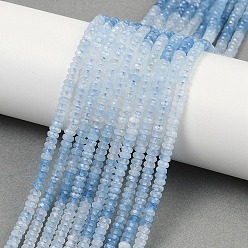 Аквамарин Природные Аквамарин бисер нитей, граненые, рондель, 3.5~4x1.5~2 мм, отверстие : 0.7 мм, около 102 шт / нитка, 14.96'' (38 см)