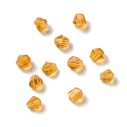 Оранжевый Стекло k9 стекло, имитация Австрийские кристаллические шарики, граненые, алмаз, оранжевые, 4x4 мм, отверстие : 0.7 мм