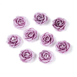 Серо-розавый Непрозрачная смола декодирует кабошоны, цветок, увядшая роза, 9~10x4~5 мм