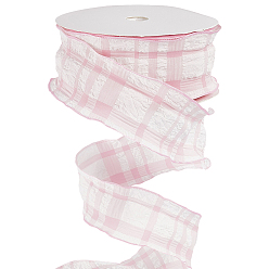 Pink 1 рулон полиэстеровой гофрированной ленты, плиссированная тартановая лента на свадьбу, подарок, оформление партии, розовые, 1-1/2 дюйм (38 мм), около 20.00 ярдов (18.29 м) / комплект