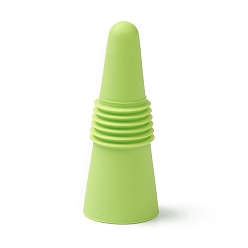 Yellow Green Silicone Wine Bottle Stoppers, with Stainless Steel Findings inside, Cone, Yellow Green, 64x25mm