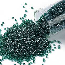 (118) Transparent Luster Green Emerald Круглые бусины toho, японский бисер, (118) прозрачный глянец зеленый изумруд, 15/0, 1.5 мм, отверстие : 0.7 мм, Около 135000 шт / фунт