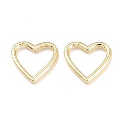 Real 18K Gold Plated Brass Linking Rings, Cadmium Free & Lead Free, Heart, Real 18K Gold Plated, 23~24x24~25x2.4mm, Inner Diameter: 19x15mm