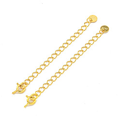 Настоящее золото 18K 925 удлинитель цепи из серебра, реальный 18 k позолоченный, 65 мм