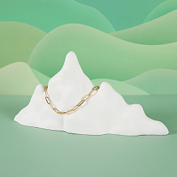 Белый Выставочные витрины ювелирных изделий смолаы горы, держатели органайзера для ожерелий, Кольца, хранение браслетов, фото реквизит, белые, 4.55x16.6x7.65 см