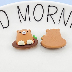 Медведь Кабошоны из непрозрачной смолы на тему кемпинга, медведь, 17x22 мм