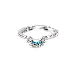 Платина Пара колец из лунной латуни с микропаве из циркония, регулируемое кольцо на палец, платина, 12 мм, внутренний диаметр: 16 мм