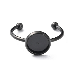 Черный 304 компоненты открытого кольца манжеты из нержавеющей стали, Настройки колодки кольцо, плоско-круглые, электрофорез черный, внутренний диаметр: 18.4 мм, лоток : 8 мм