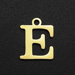 Letter E 201 прелести нержавеющей стали, лазерная резка, буквы, золотые, letter.e, 12x9.5x1 мм, отверстие : 1.5 мм
