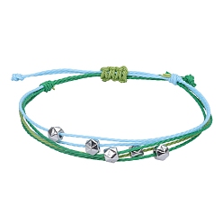 (52) Непрозрачная лаванда Браслеты из многожильных бусин из вощеного шнура в стиле бохо, регулируемые женские браслеты из полигональных бусин, разноцветные, периметр: 5-7/8~11 дюйм (15~28 см)