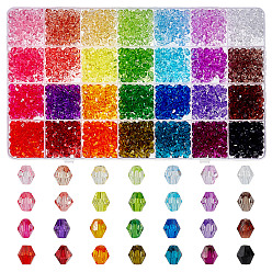 (52) Непрозрачная лаванда 2380 шт 28 цвета прозрачные акриловые бусины, двухконусные, разноцветные, 6x5.5 мм, отверстие : 1.5 мм, 85 шт / цвет