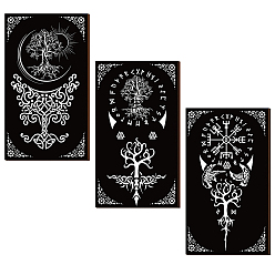 Tree of Life Украшения для стен из дерева, для украшения дома, шаблон дерева жизни, 300x170x6 мм, 3 стили, 1 шт / стиль, 3 шт / комплект