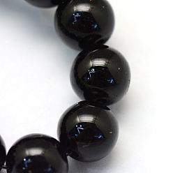 Black Baking Painted Pearlized Glass Pearl Round Bead Strands, Black, 12mm, Hole: 1.5mm, about 70pcs/strand, 31.4 inch