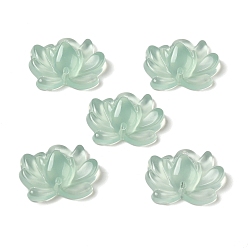 Medium Aquamarine Transparent Acrylic Connector Charms, Lotus, Medium Aquamarine, 16x21.5x7mm, Hole: 1.4mm