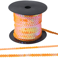Оранжевый 1 рулоны пластиковых пайеток/цепочек из пайеток, AB цвет, оранжевые, 6 мм, 1roll / комплект