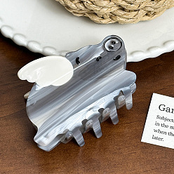 Черный Заколки для волос из свиной целлюлозы ацетата, аксессуары для волос для женщин и девочек, чёрные, 77x50x44 мм