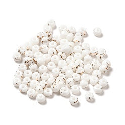White 6/0 Opaque Glass Seed Beads, Round Hole, Rondelle, White, 4~4.5x3~4mm, Hole: 0.8~1.5mm