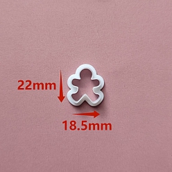 Gingerbread Man Christmas Plastic Molds, Clay Cutters, Clay Modeling Tools, for Earring Making, Gingerbread Man, 2.2x1.85cm
