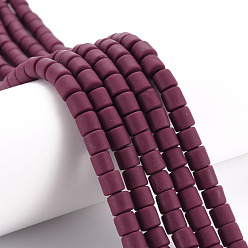 Серо-розавый Нити из полимерных глин, колонка, увядшая роза, 5~7x6 мм, отверстие : 1.5~2 мм, около 61~69 шт / нитка, 15.74 дюйм