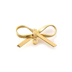Настоящее золото 18K Латунь прелести, бантом, электрофорез, долговечный, реальный 18 k позолоченный, 8x14.5x3 мм, отверстие : 1.2 мм