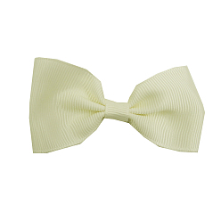 Бежевый Grosgrain bowknot аллигаторные зажимы для волос, С железными аллигаторами, бежевые, 80 мм