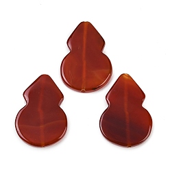 Red Agate Натуральный красный агат бисера, Горлянка, окрашенная и подогревом, 39~40x27.5~28x4.5~5 мм, отверстие : 1.5~2 мм