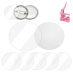 Прозрачный Прозрачная защитная пленка из ПВХ для значков, предназначенная для защиты изделий, плоско-круглые, прозрачные, 60x0.1 мм