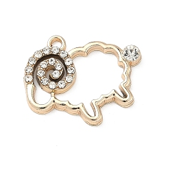 Золотой Подвески из сплава и страза, овечьи прелести, uv покрытие, золотые, 19.5x24x3 мм, отверстие : 1.4 мм